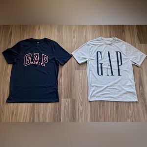 GAP Men’s Logo T-Shirt Bundle Size Large | Navy Blue & Gray Crewneck Tees 2-Pack